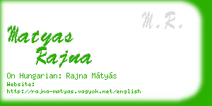 matyas rajna business card