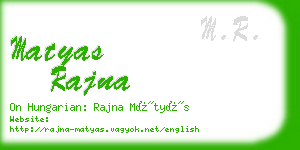 matyas rajna business card